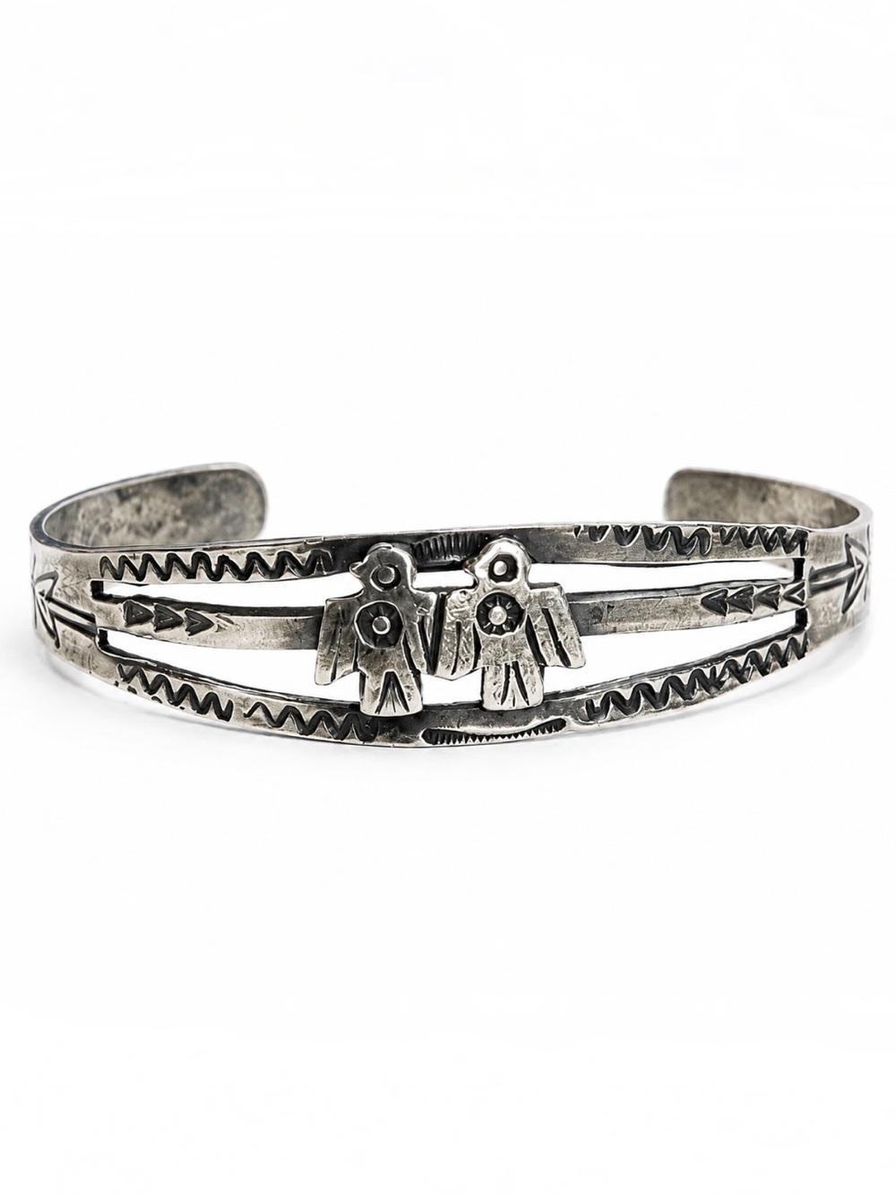 FRED HARVEY ERA Navajo THUNDERBIRD Sterling silver Cuff Bracelet Southwest Small